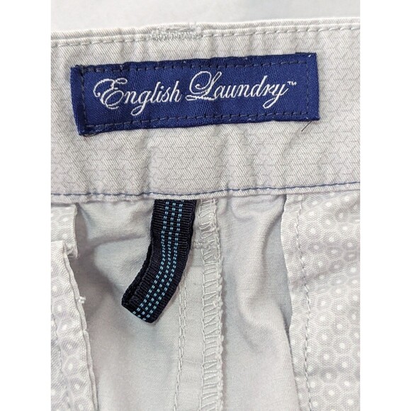 English Laundry Chino Shorts Mens 36 Gray Pockets Cotton Pyramid Print Classic - Picture 5 of 6